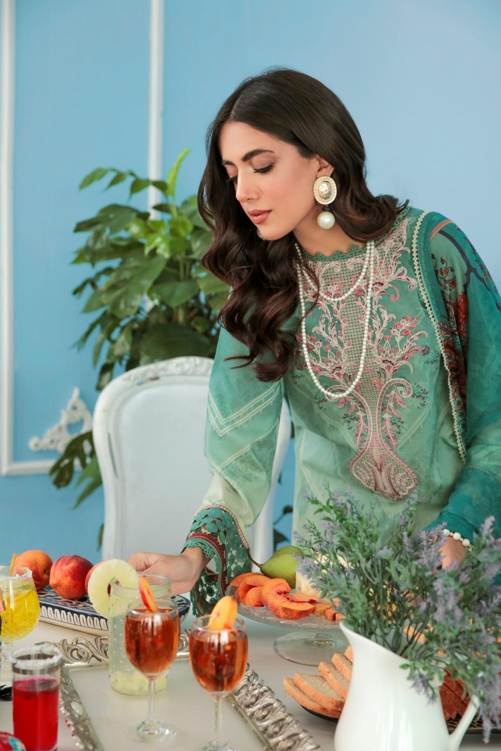 3PC Unstitched Printed + Embroidered Suit