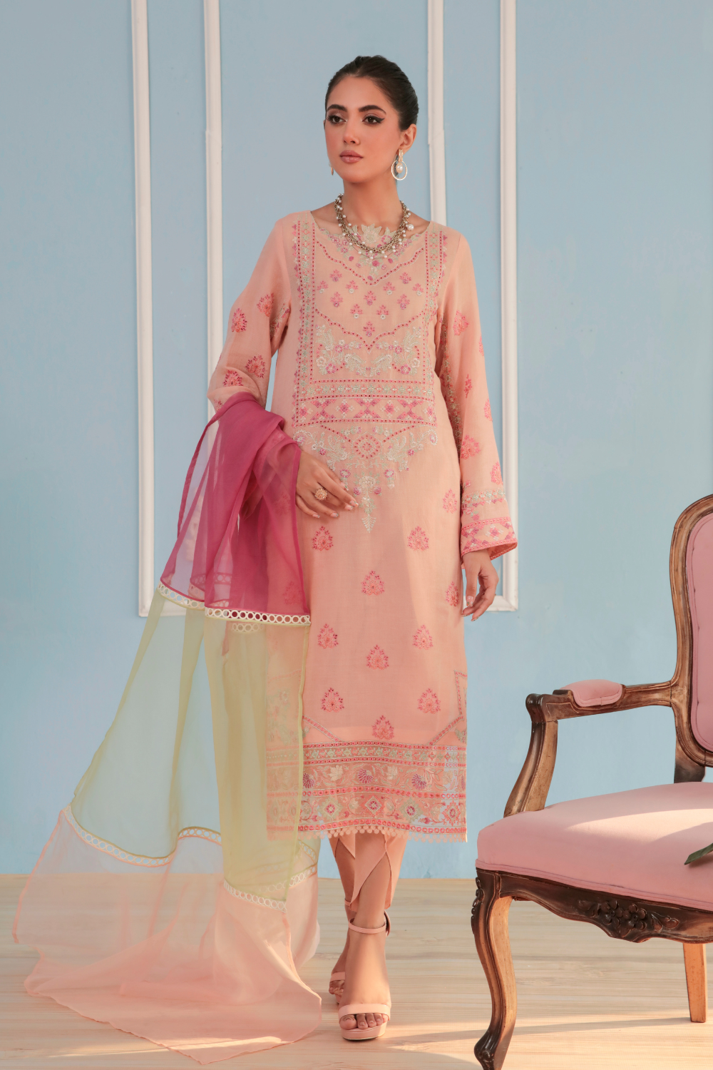 3 PC Stitched | Embroidered Suit