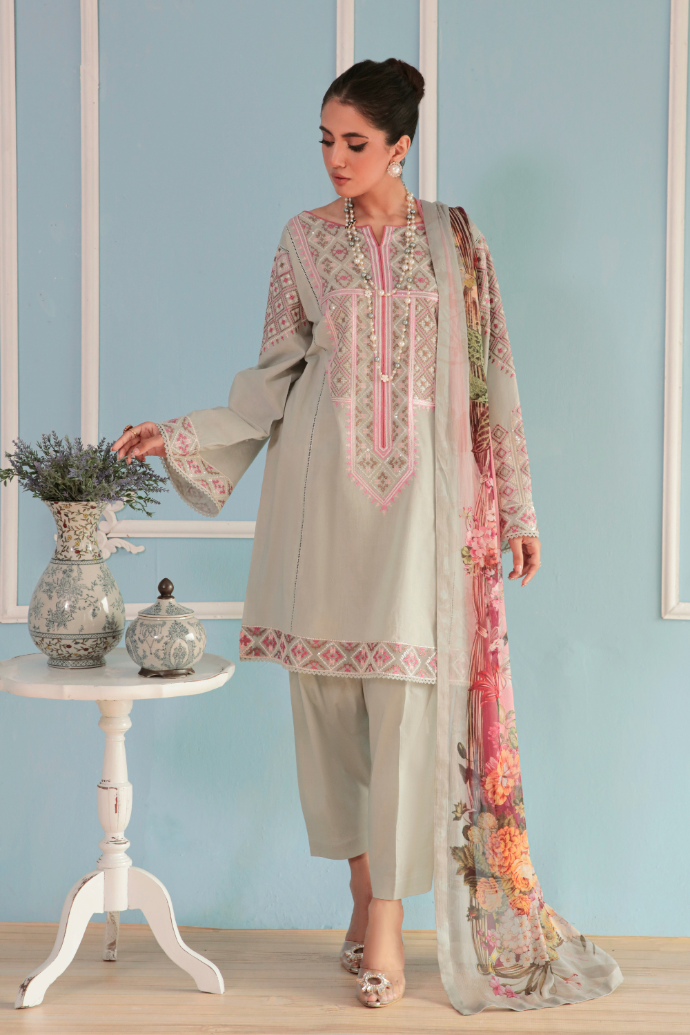 3 PC Stitched | Embroidered Suit