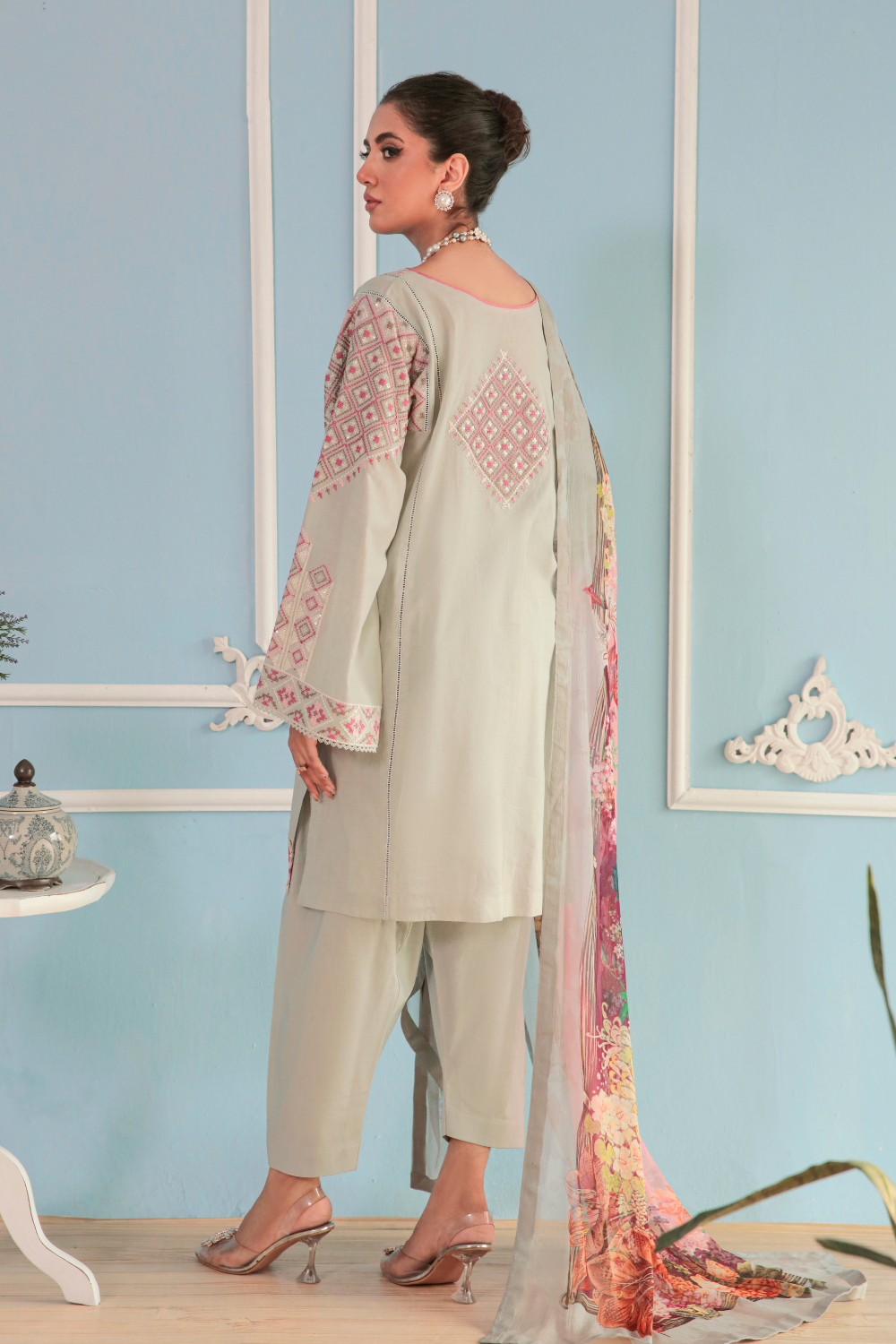 3 PC Stitched | Embroidered Suit