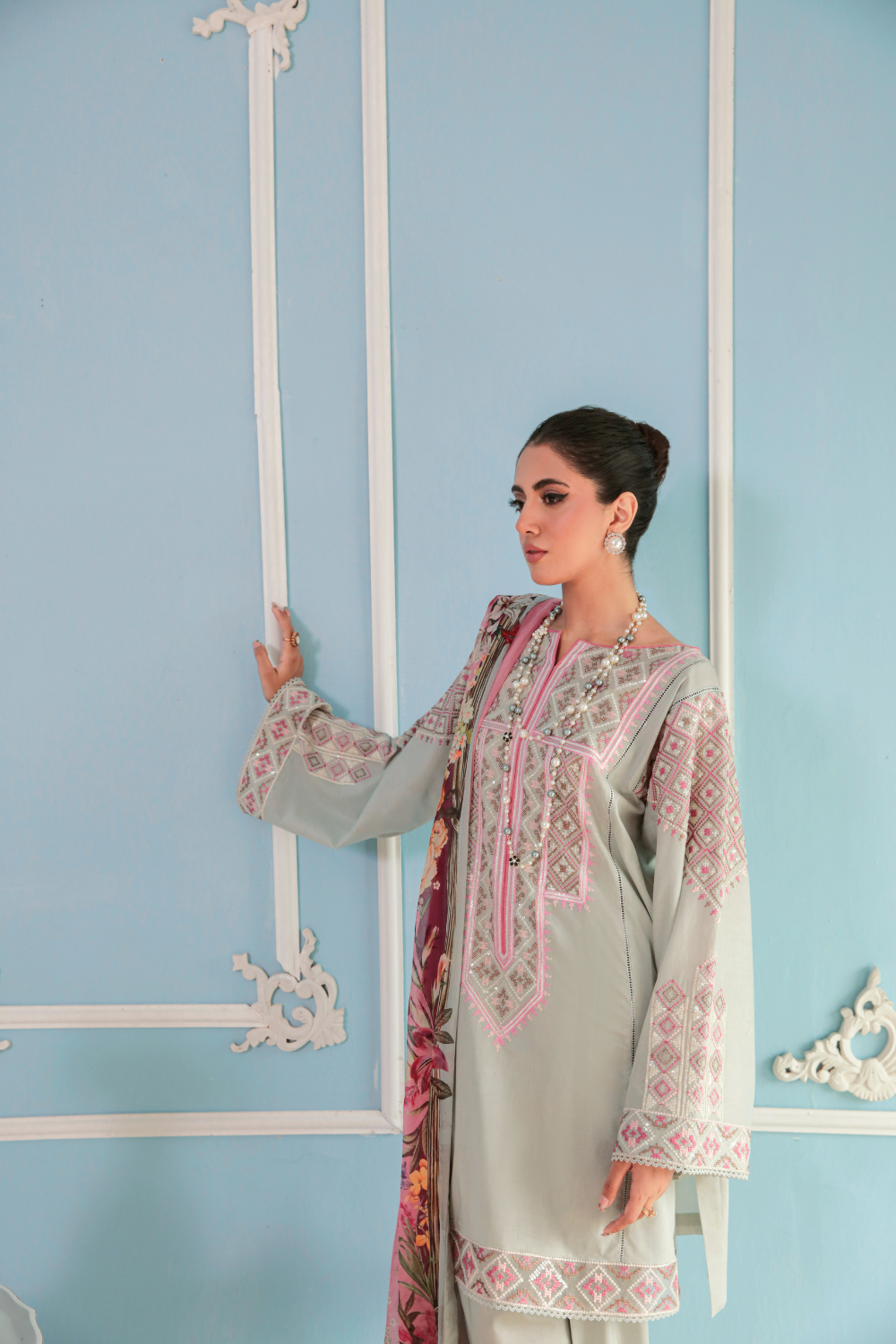 3 PC Stitched | Embroidered Suit