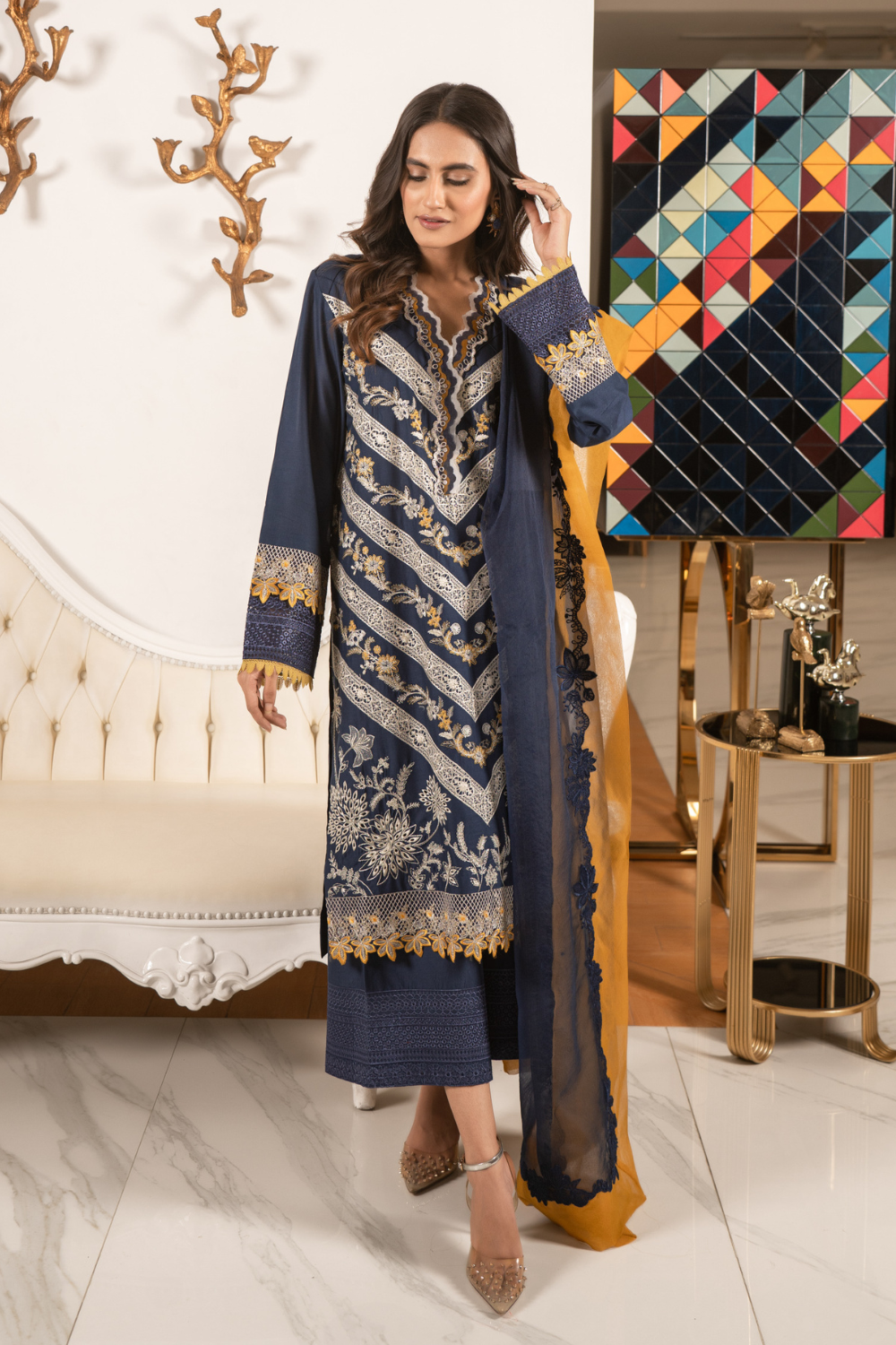 3 PC Stitched | Embroidered Suit