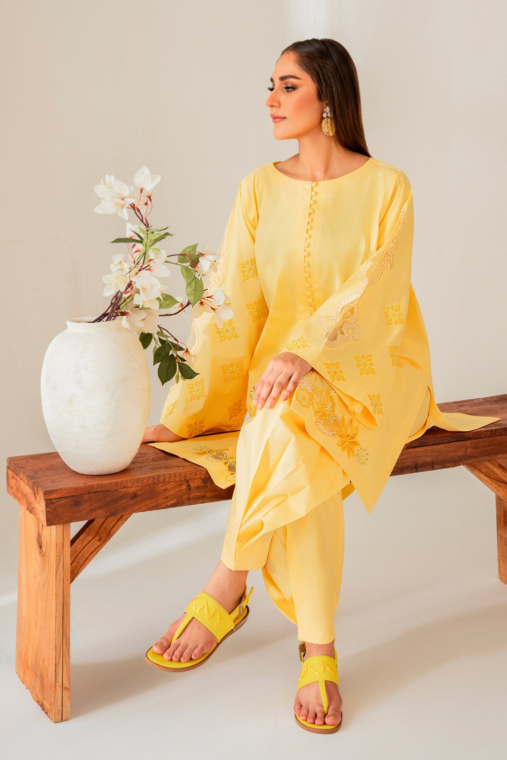 Miral (2 PC STITCHED | EMBROIDERED COTTON SHIRT+ TROUSER)