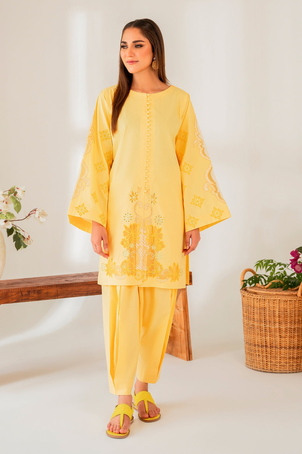 Miral (2 PC STITCHED | EMBROIDERED COTTON SHIRT+ TROUSER)