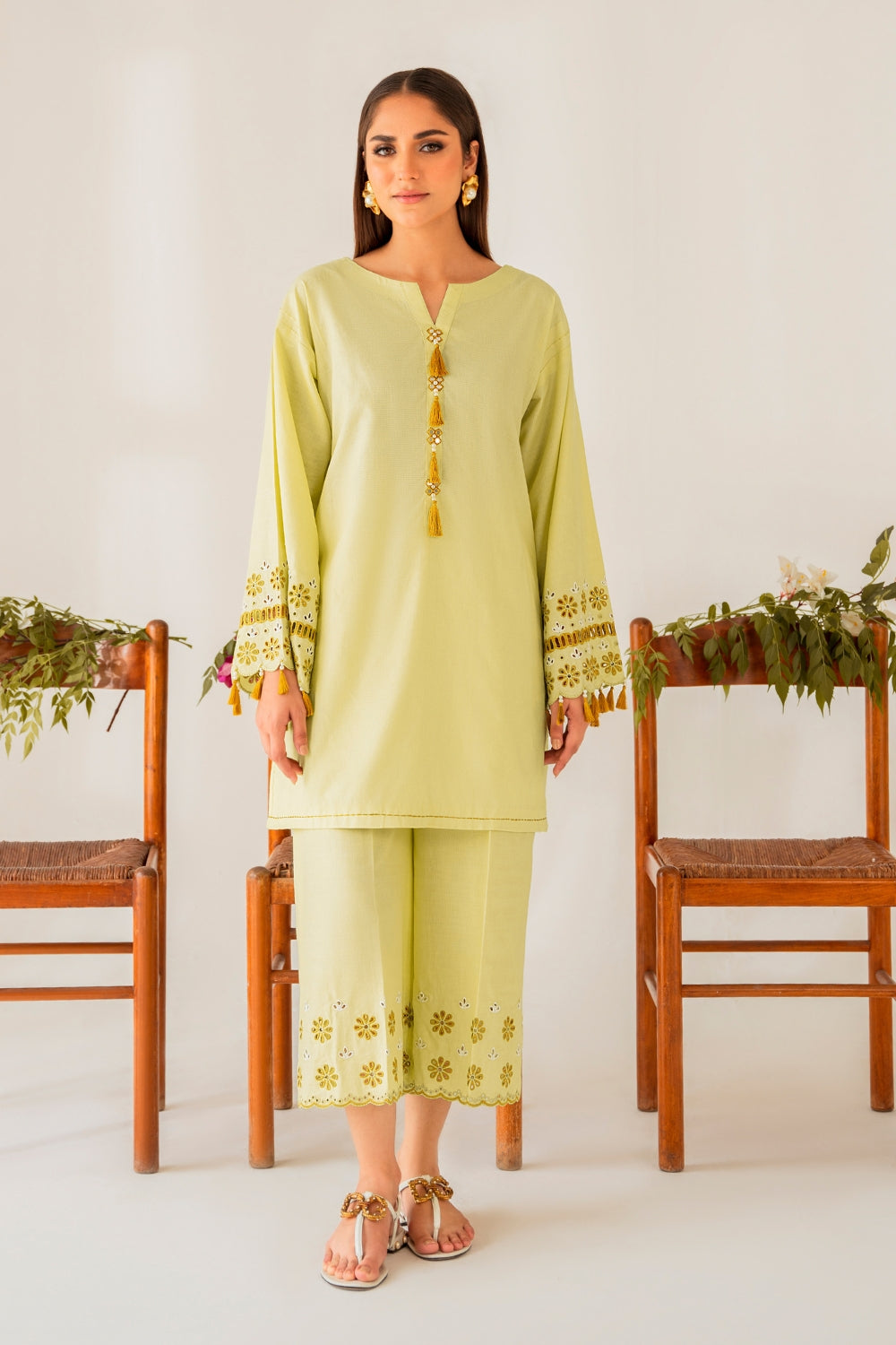 2 PC STITCHED | EMBROIDERED COTTON SHIRT+ TROUSER