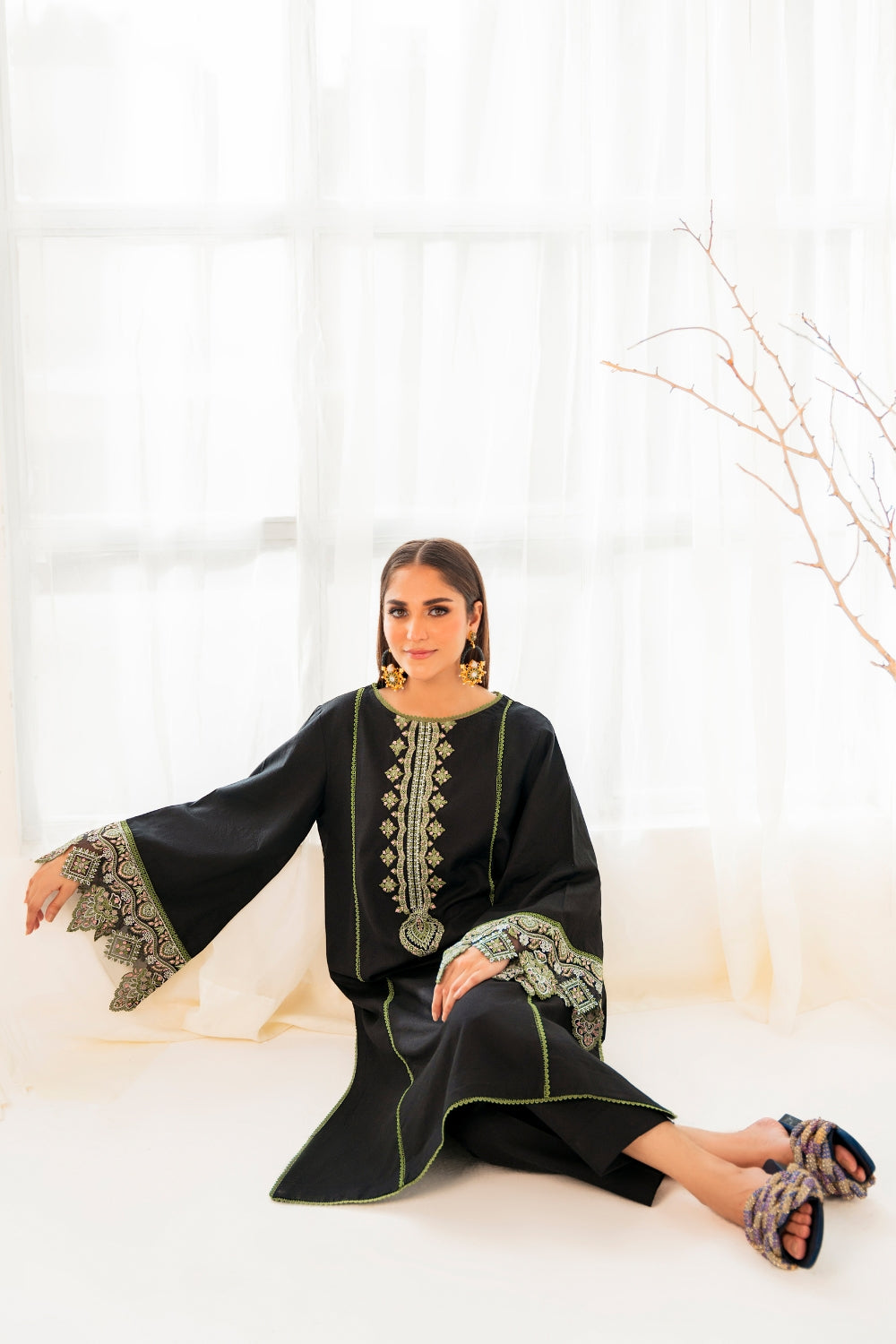 Zoha (2 PC STITCHED | EMBROIDERED COTTON SHIRT+ TROUSER)