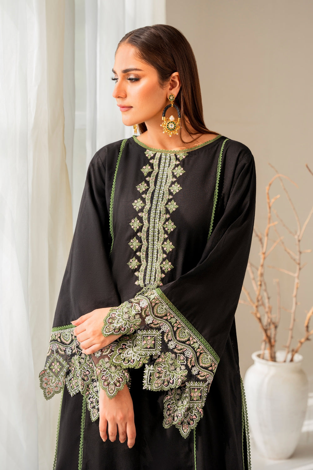 Zoha (2 PC STITCHED | EMBROIDERED COTTON SHIRT+ TROUSER)