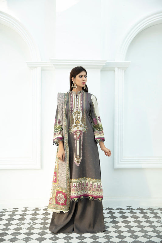 3 PC Unstitched Khaddar Suit