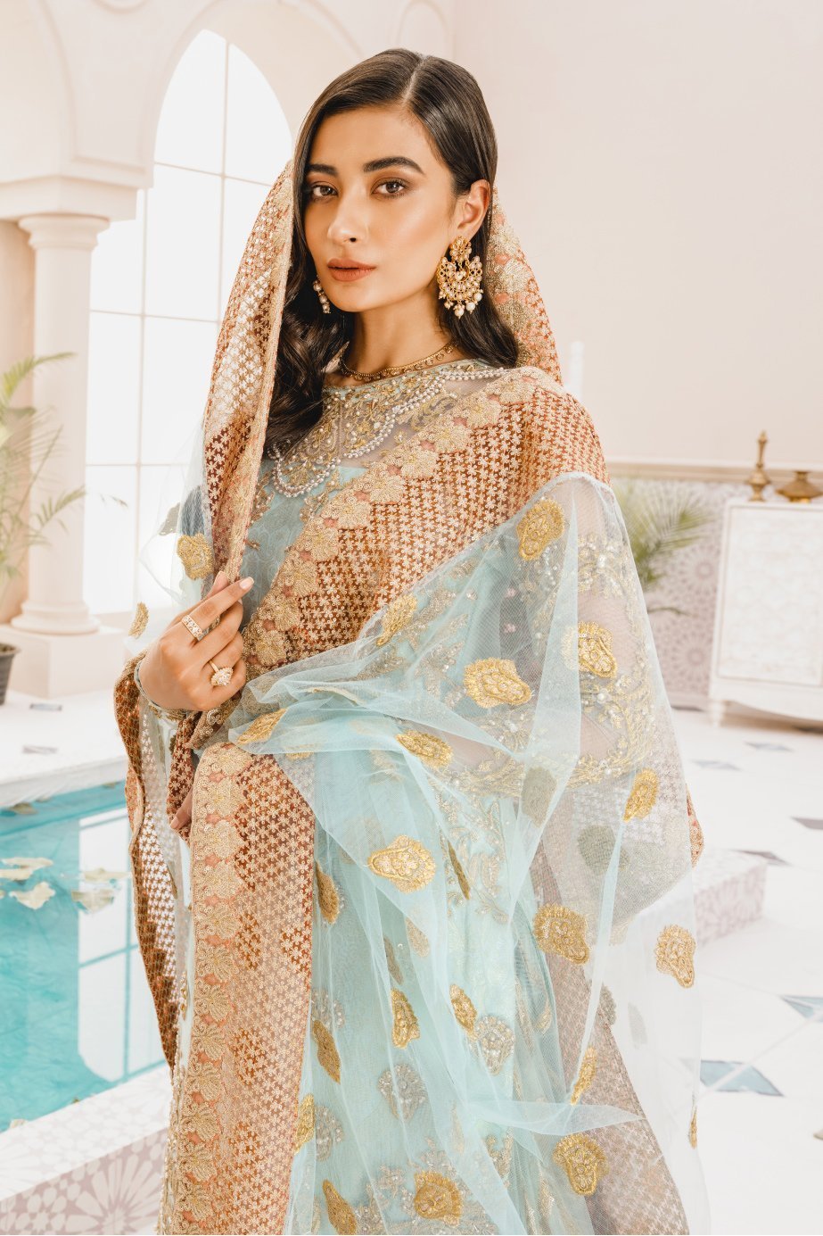 Formal Lehenga - Blue Age (MX-02) by Maryum N Maria priced at 15500.00