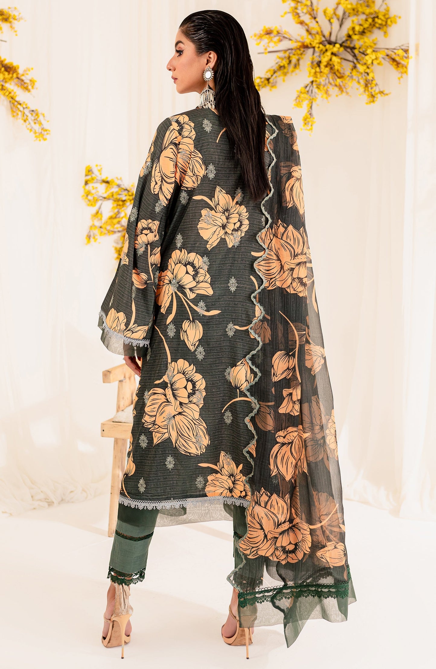 Printed Embroidered Lawn - Jet (MLFD-168)