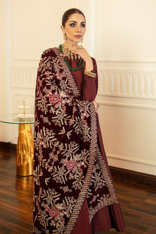 Embroidered Velvet Shawl