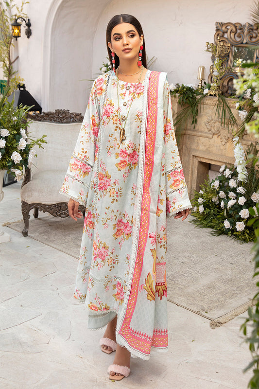 3 PC Unstitched | Printed Shirt + Printed Dupatta + Dyed Trouser