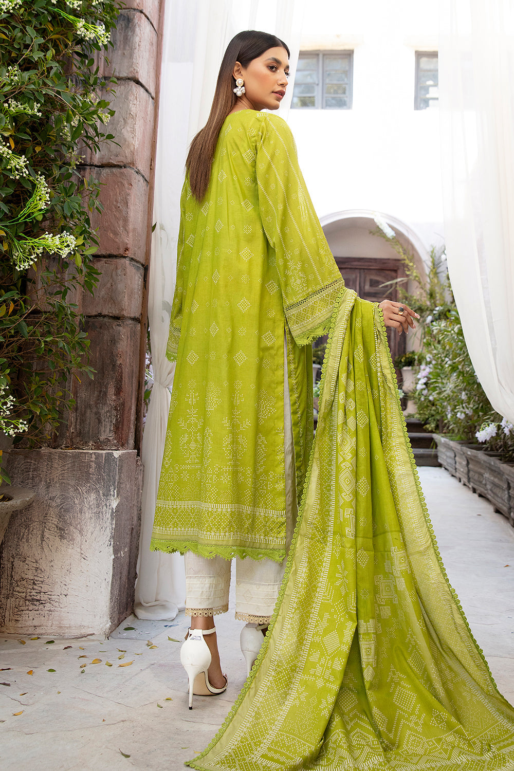 3 PC Unstitched | Printed Shirt + Printed Dupatta + Dyed Trouser