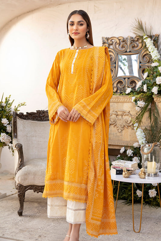 3 PC Unstitched | Printed Shirt + Printed Dupatta + Dyed Trouser