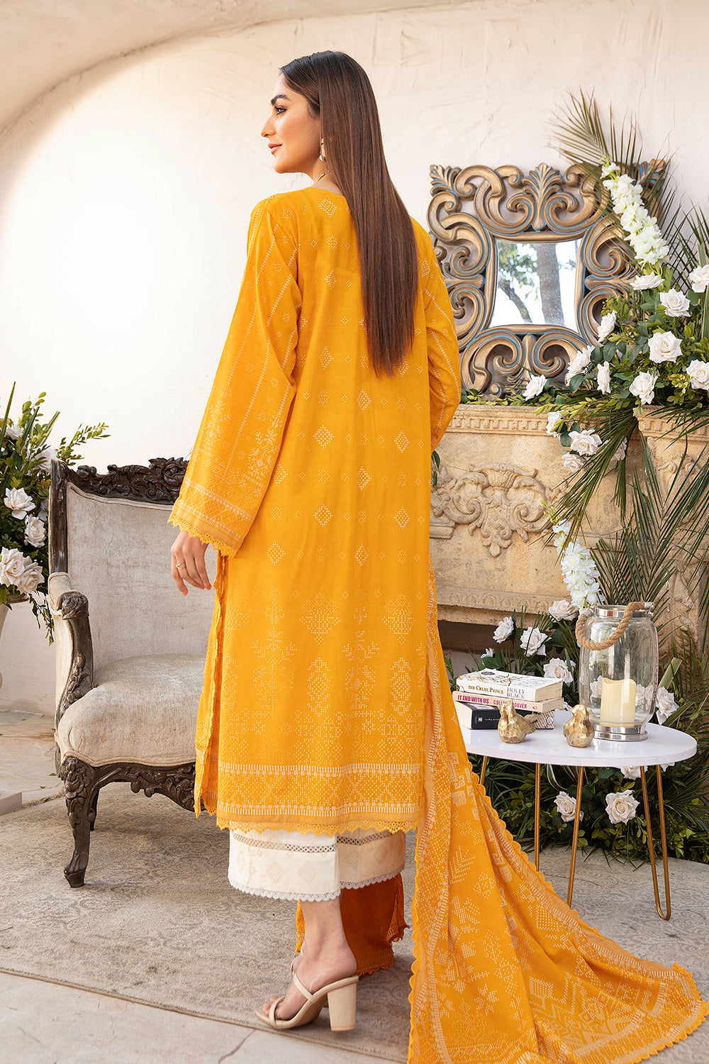 3 PC Unstitched | Printed Shirt + Printed Dupatta + Dyed Trouser