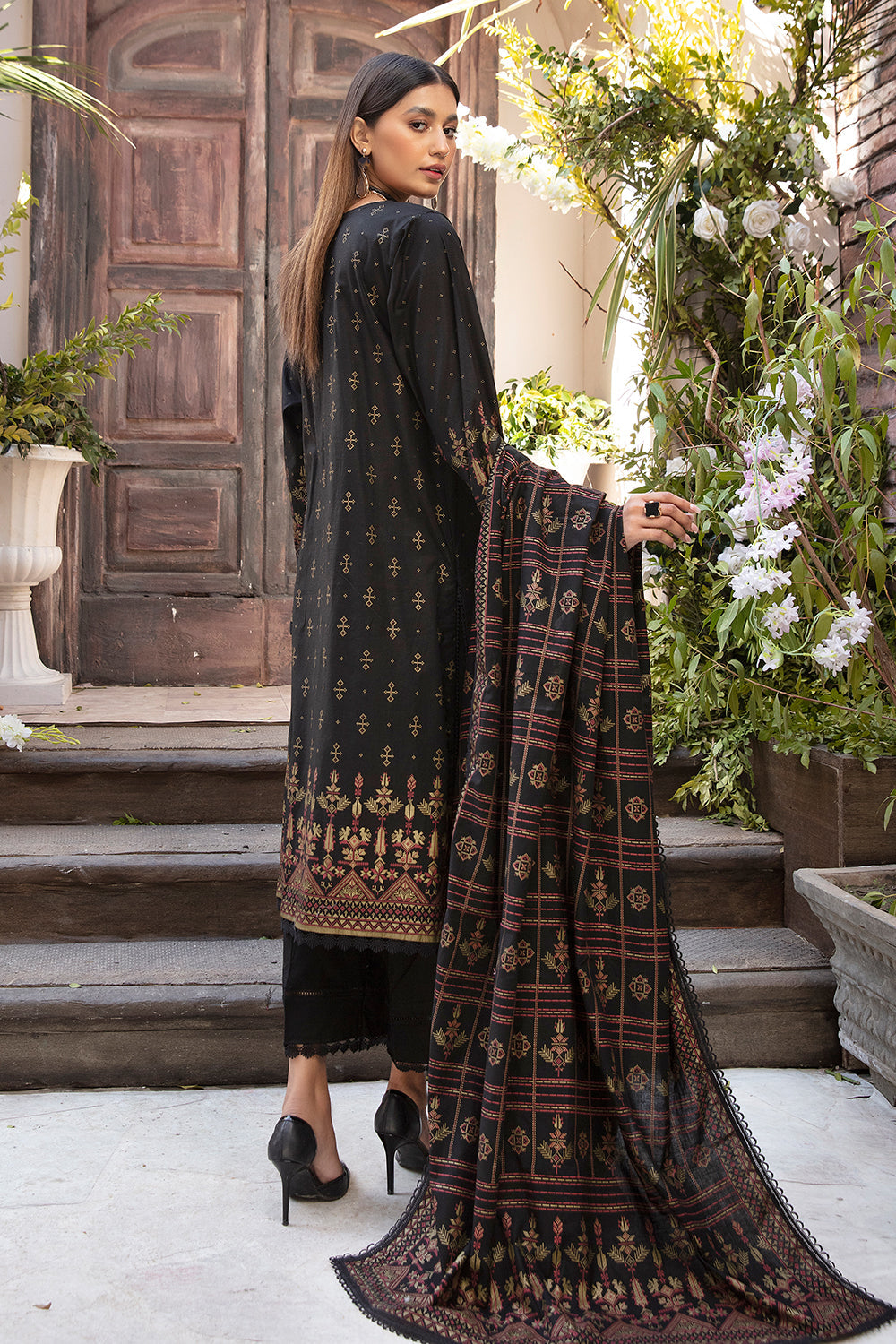 3 PC Unstitched | Printed Shirt + Printed Dupatta + Dyed Trouser