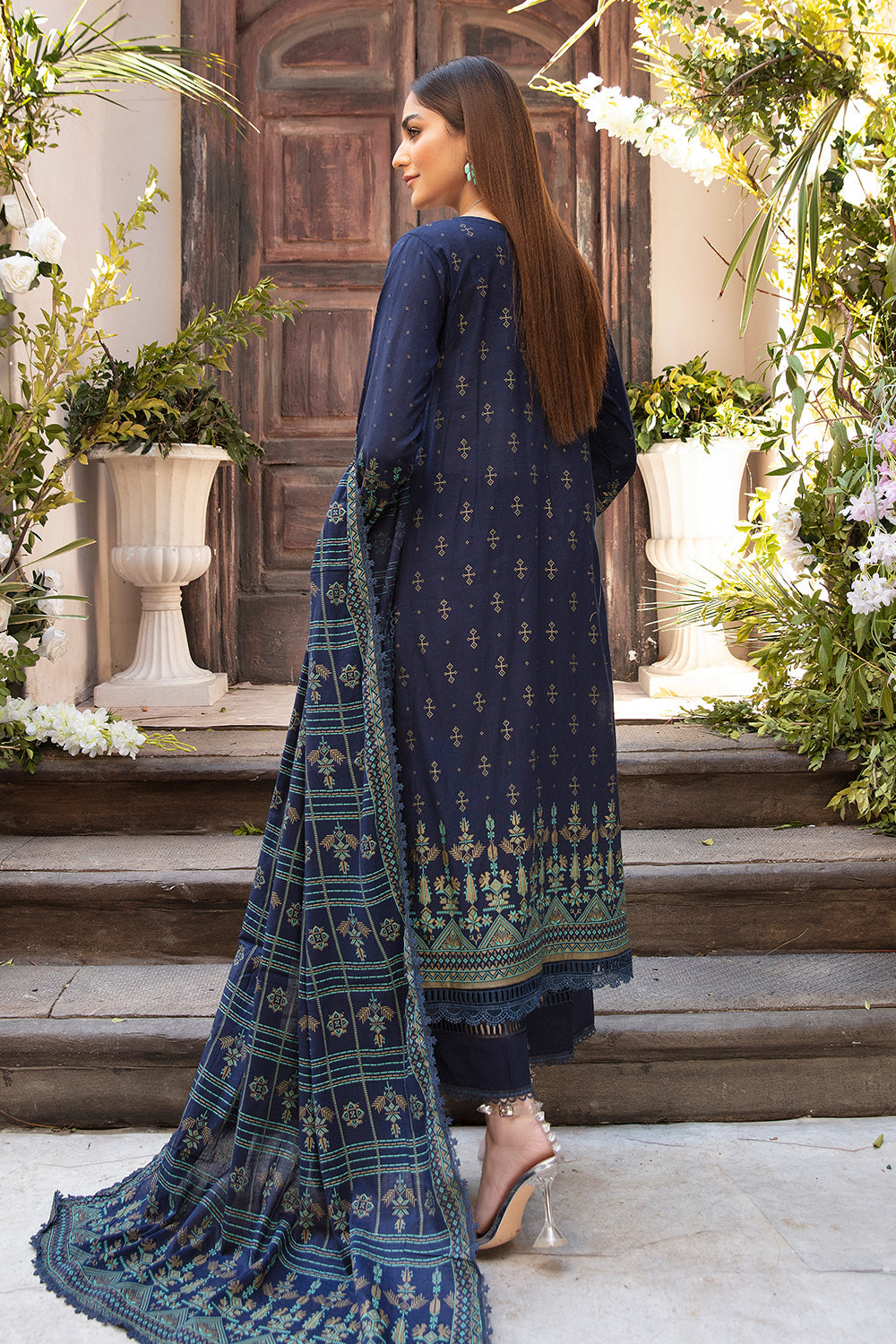3 PC Unstitched | Printed Shirt + Printed Dupatta + Dyed Trouser