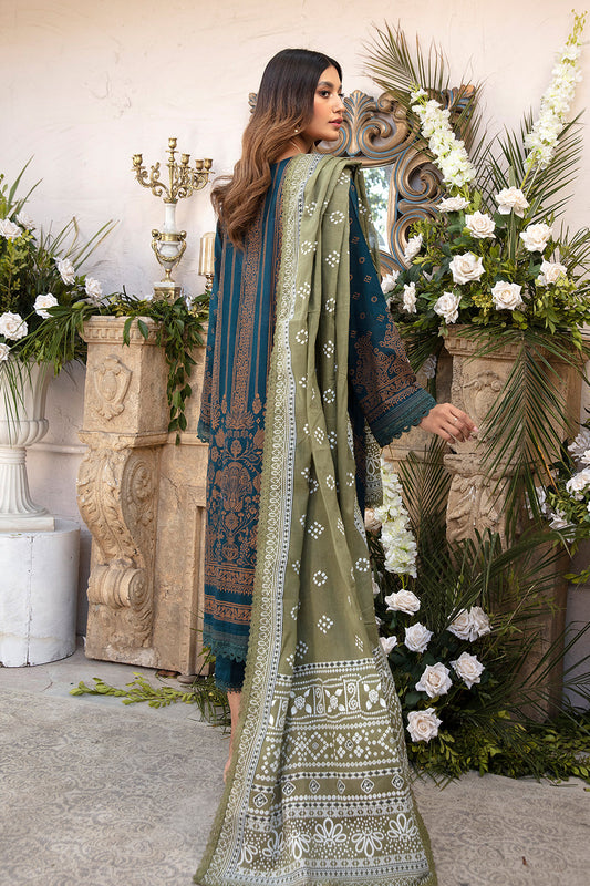 3 PC Unstitched | Printed Shirt + Printed Dupatta + Dyed Trouser