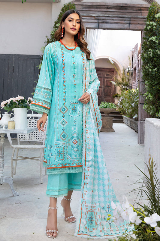 3 PC Unstitched | Printed Shirt + Printed Dupatta + Dyed Trouser