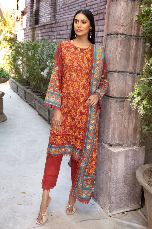 3 PC Unstitched | Printed Shirt + Printed Dupatta + Dyed Trouser