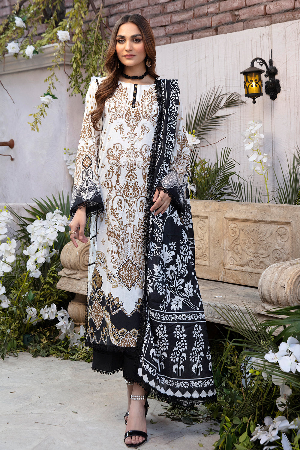 3 PC Unstitched | Printed Shirt + Printed Dupatta + Dyed Trouser