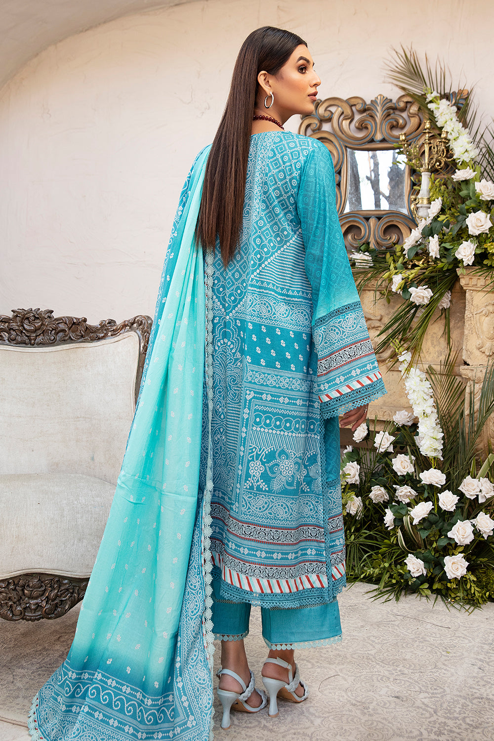 3 PC Unstitched | Printed Shirt + Printed Dupatta + Dyed Trouser