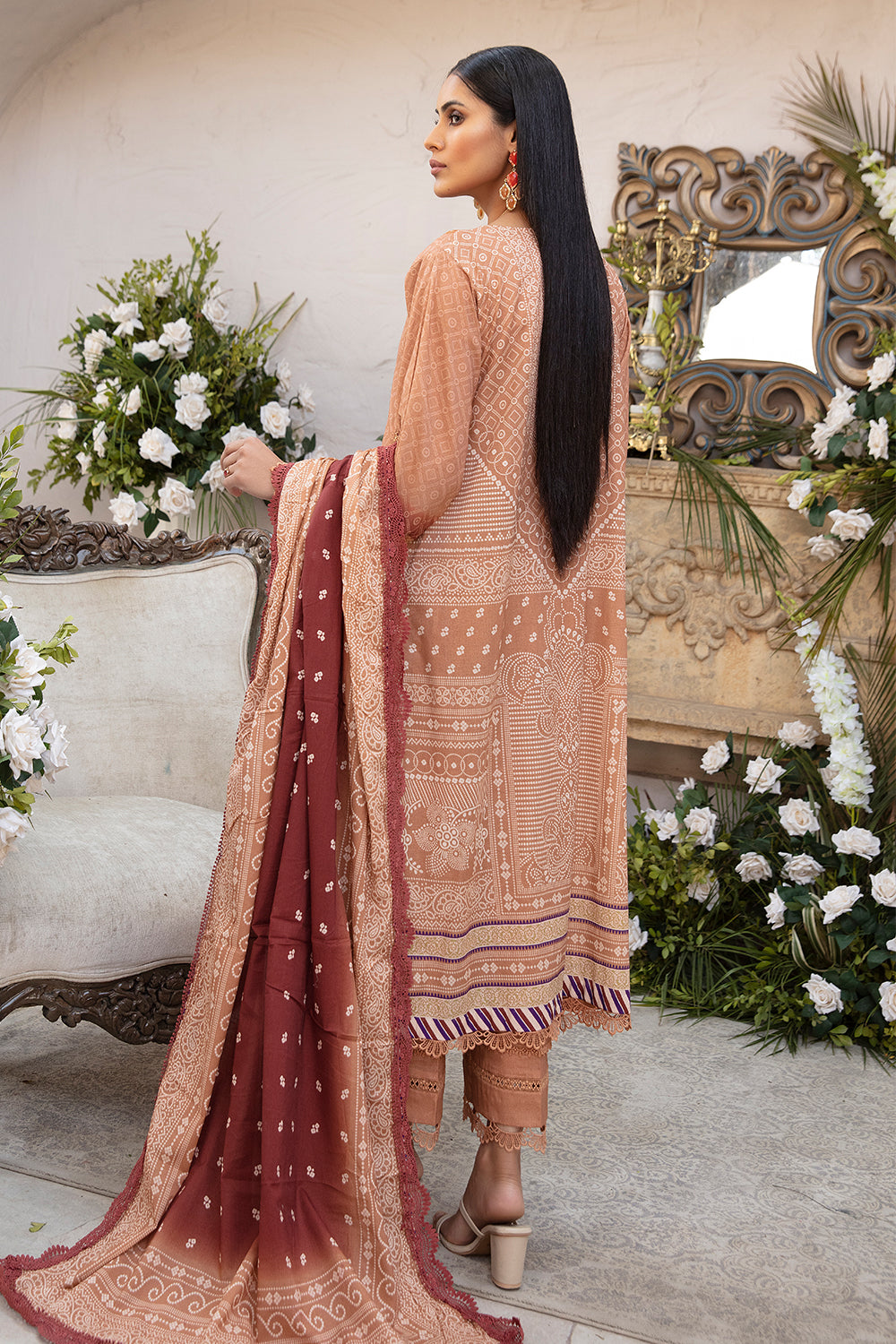 3 PC Unstitched | Printed Shirt + Printed Dupatta + Dyed Trouser