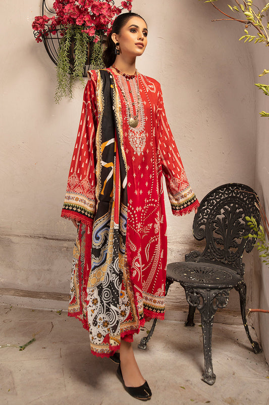 3 PC Unstitched | Printed Shirt + Printed Dupatta + Dyed Trouser