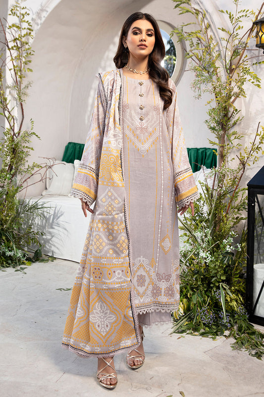 3 PC Unstitched | Printed Shirt + Printed Dupatta + Dyed Trouser