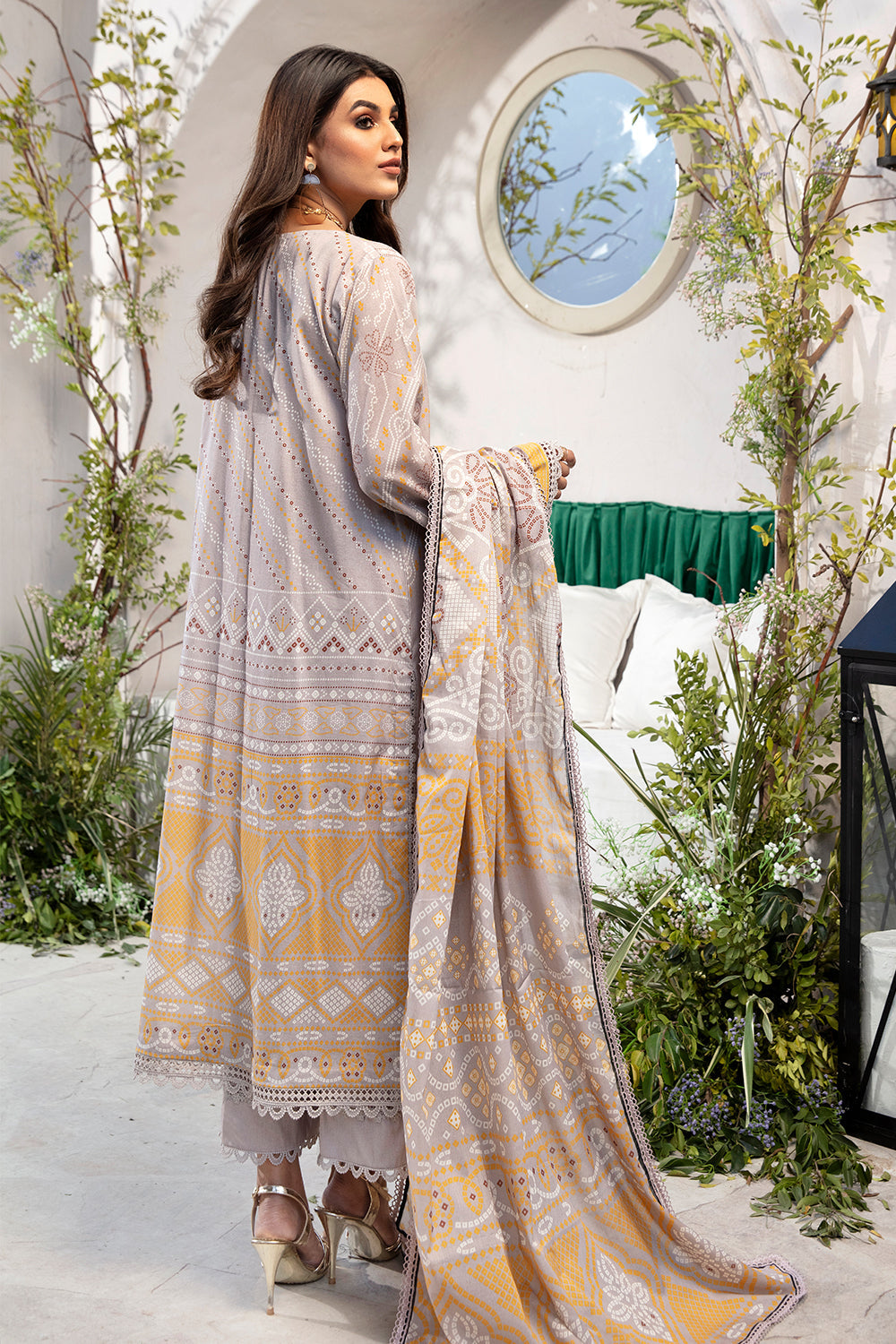 3 PC Unstitched | Printed Shirt + Printed Dupatta + Dyed Trouser