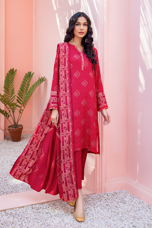 3 PC Unstitched | Crepe Linen Printed Suit