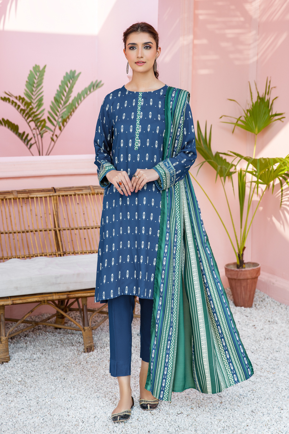 3 PC Unstitched | Crepe Linen Printed Suit