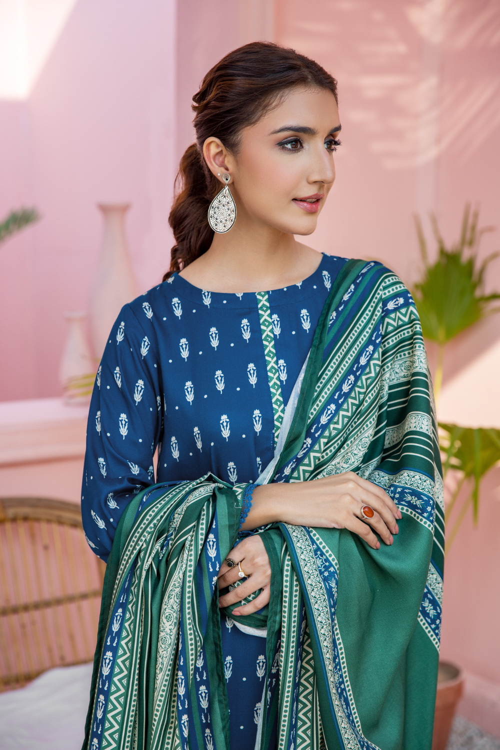 3 PC Unstitched | Crepe Linen Printed Suit