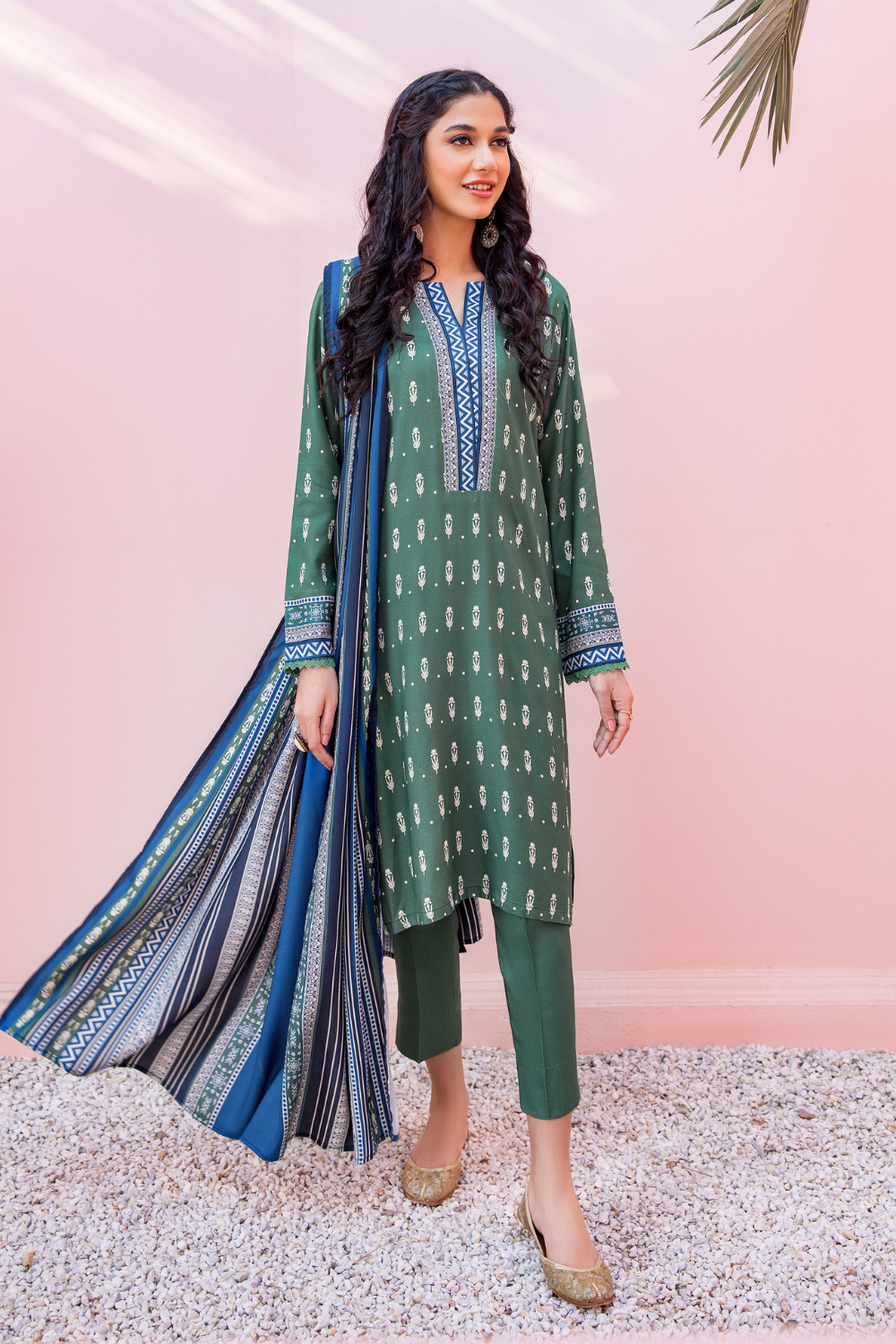 3 PC Unstitched | Crepe Linen Printed Suit