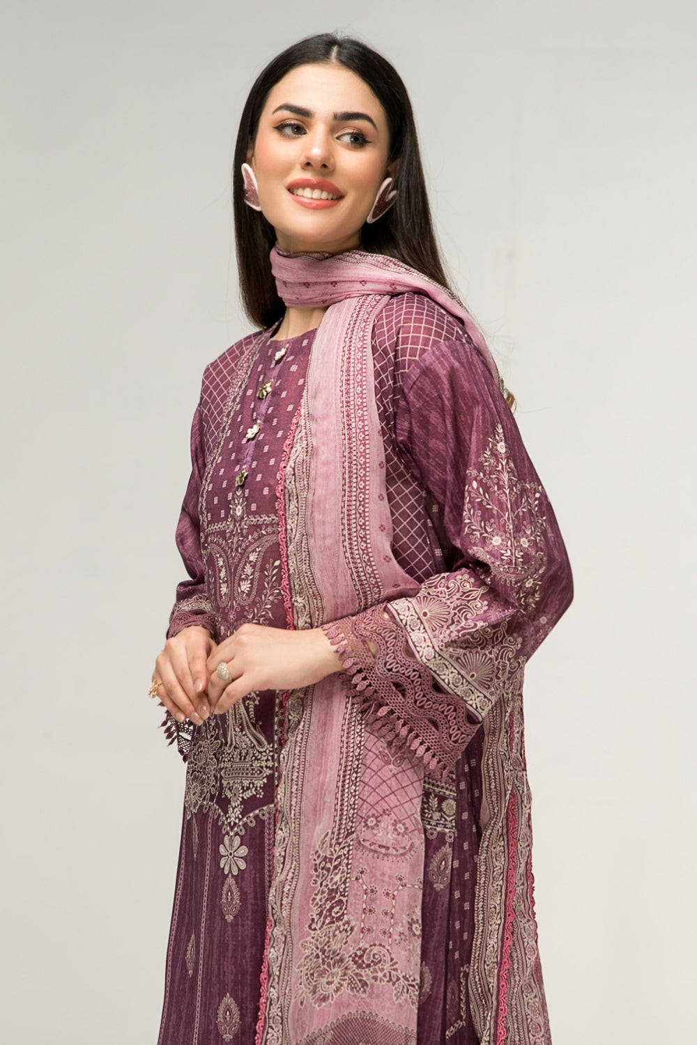 2 PC Unstitched | Digital Printed Shirt + Digital Printed Chiffon Duppata