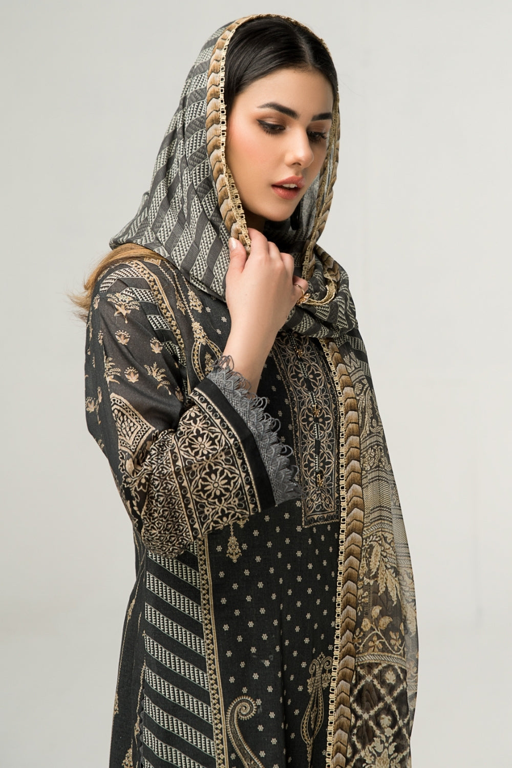 2 PC Unstitched | Digital Printed Shirt + Digital Printed Chiffon Duppata