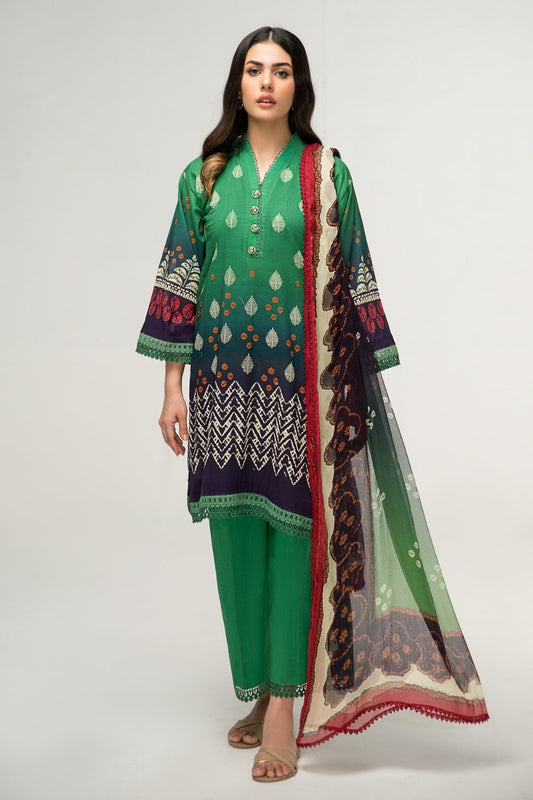 2 PC Unstitched | Digital Printed Shirt + Digital Printed Chiffon Duppata