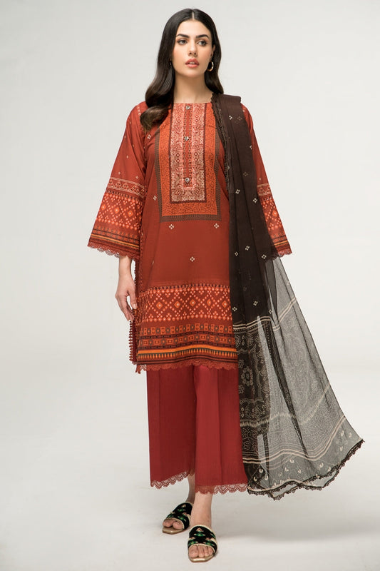 2 PC Unstitched | Digital Printed Shirt + Digital Printed Chiffon Duppata