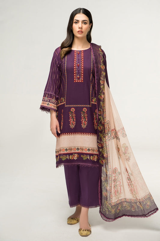 2 PC Unstitched | Digital Printed Shirt + Digital Printed Chiffon Duppata