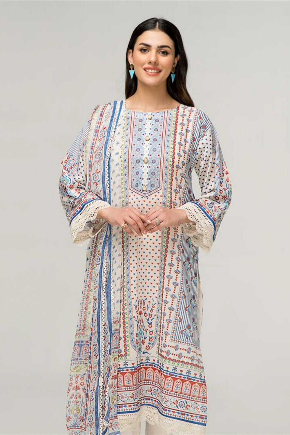 2 PC Unstitched | Digital Printed Shirt + Digital Printed Chiffon Duppata