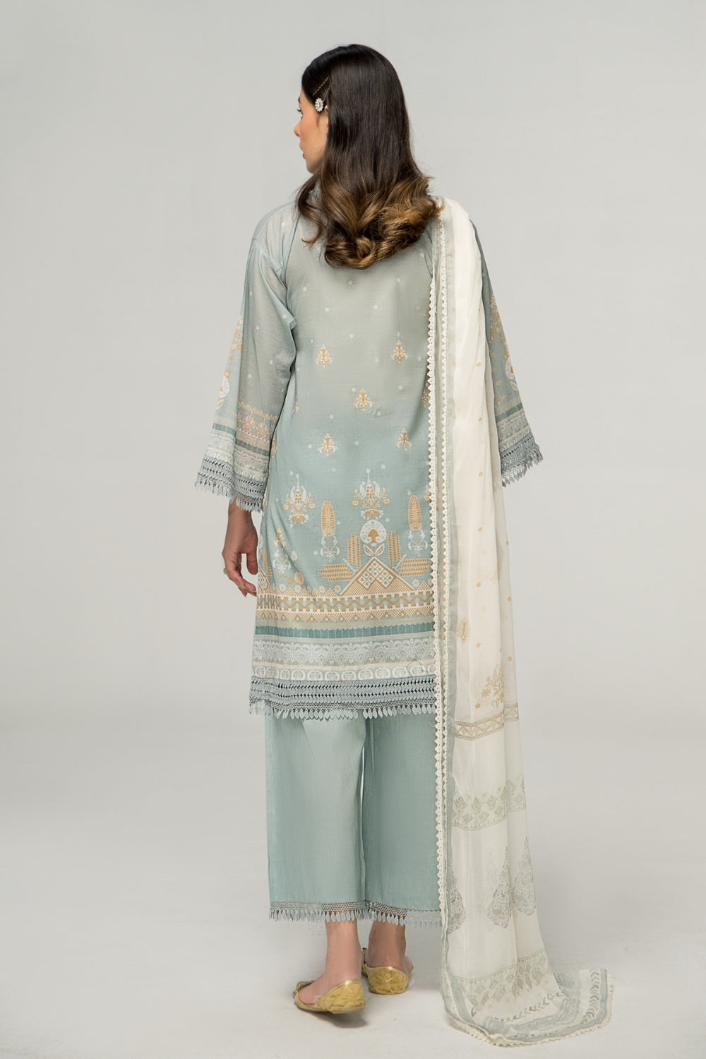 2 PC Unstitched | Digital Printed Shirt + Digital Printed Chiffon Duppata