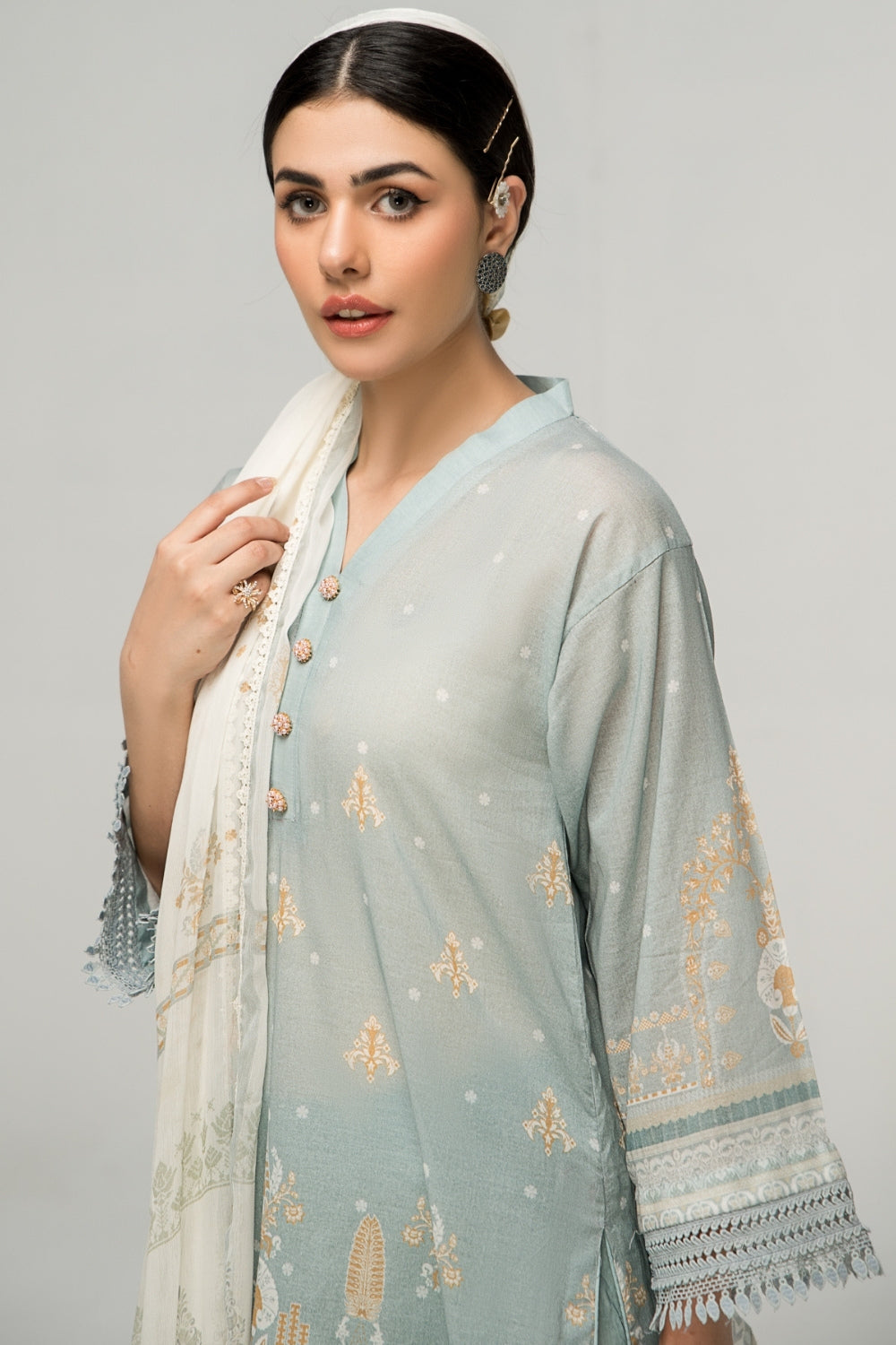 2 PC Unstitched | Digital Printed Shirt + Digital Printed Chiffon Duppata