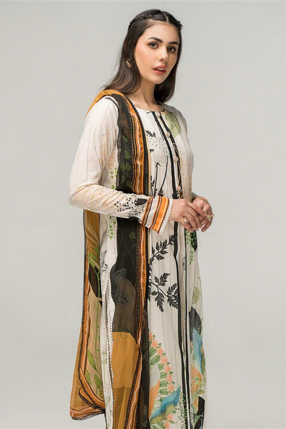 2 PC Unstitched | Digital Printed Shirt + Digital Printed Chiffon Duppata