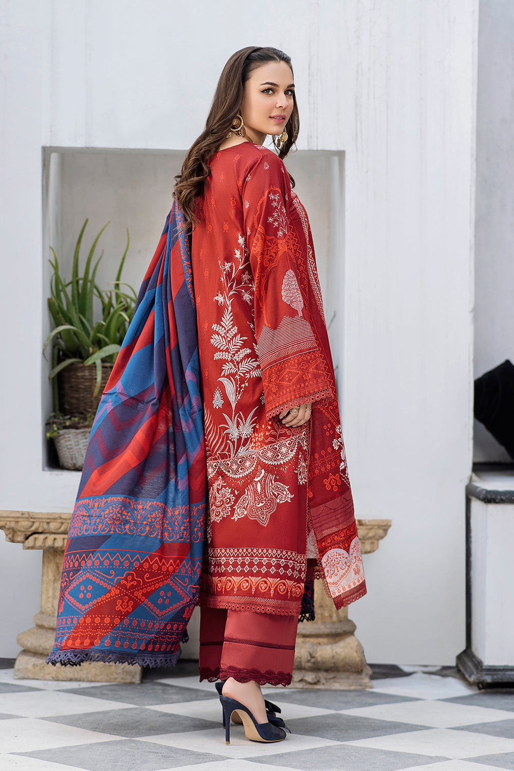 3 PC Unstitched  | Printed Shirt + Printed Dupatta + Dyed Trouser