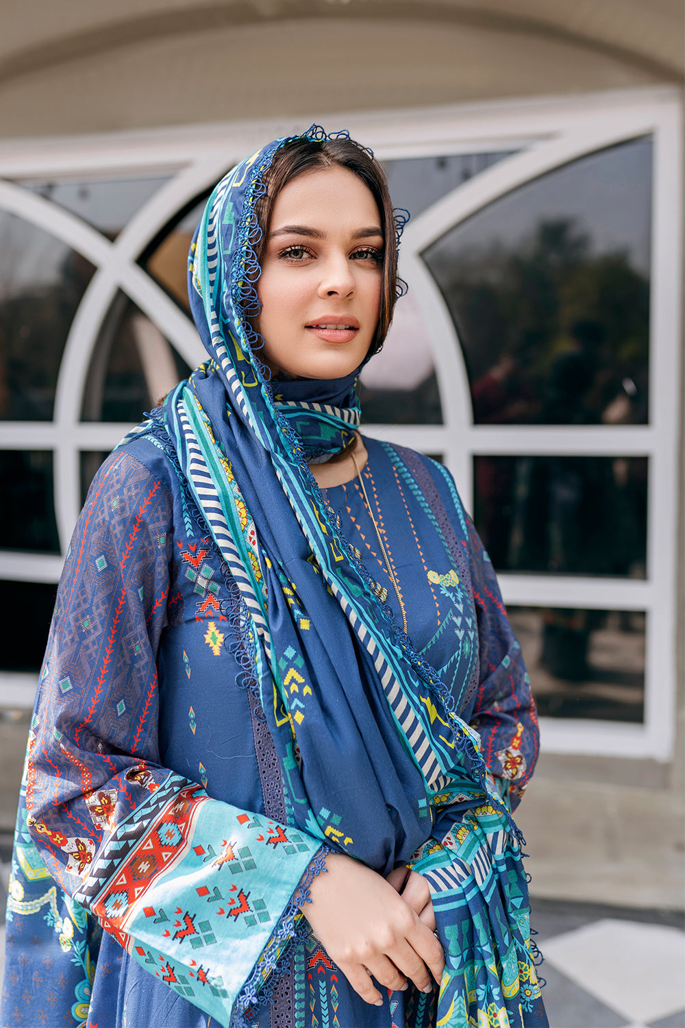 3 PC Unstitched  | Printed Shirt + Printed Dupatta + Dyed Trouser