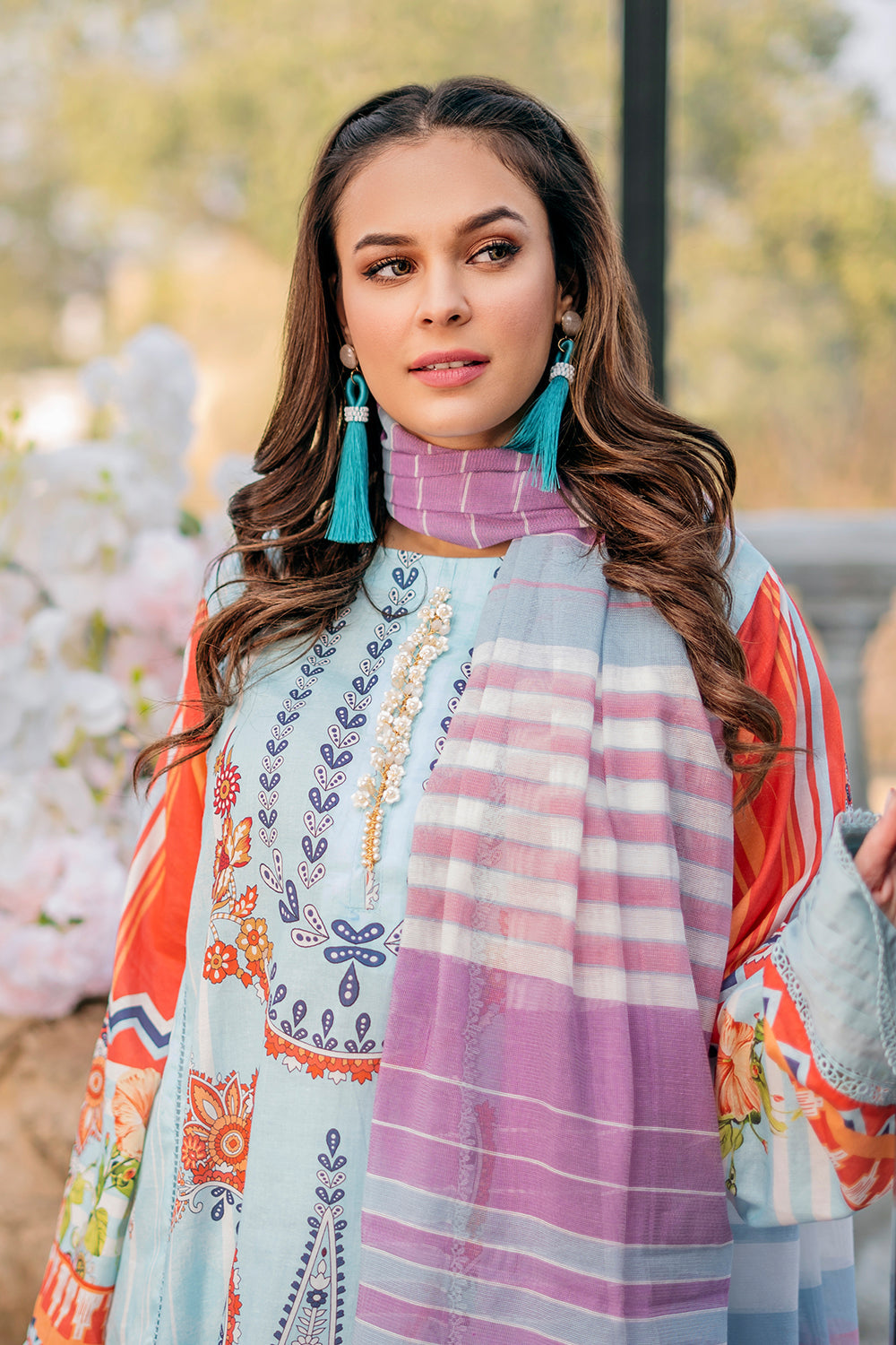 3 PC Unstitched  | Printed Shirt + Printed Dupatta + Dyed Trouser