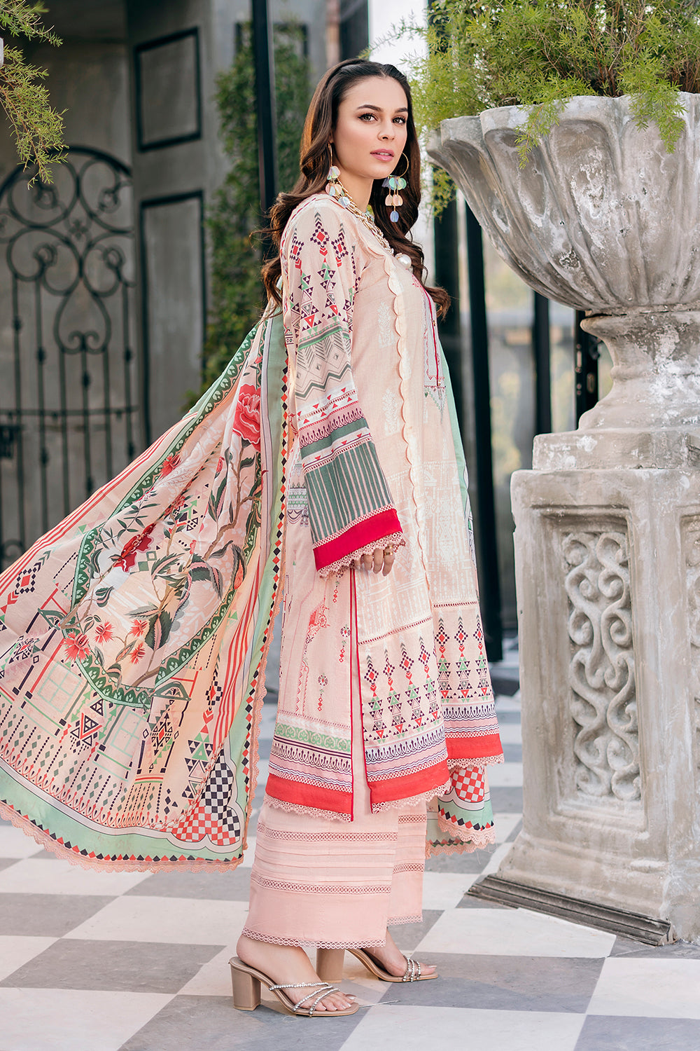 3 PC Unstitched  | Printed Shirt + Printed Dupatta + Dyed Trouser