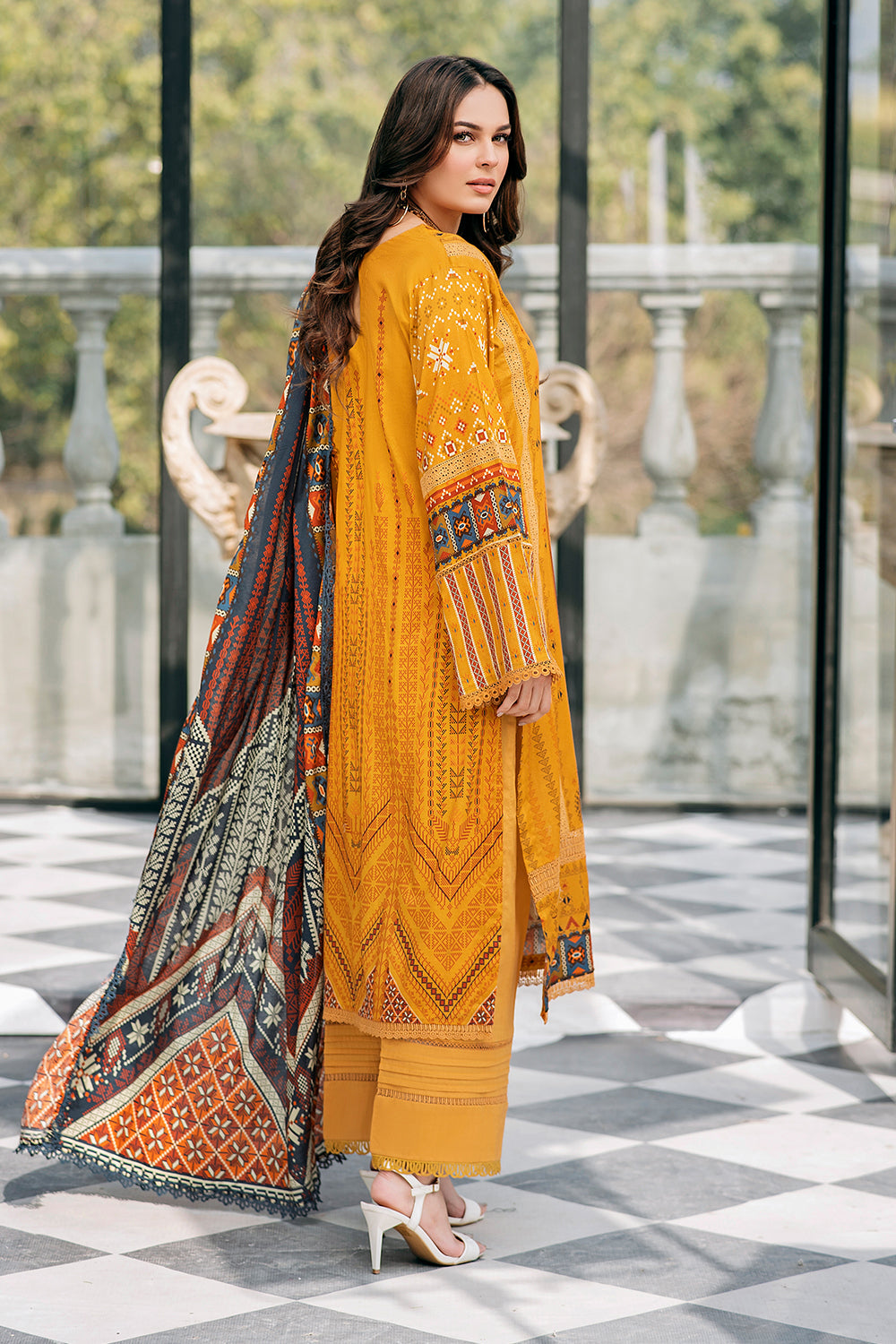 3 PC Unstitched  | Printed Shirt + Printed Dupatta + Dyed Trouser