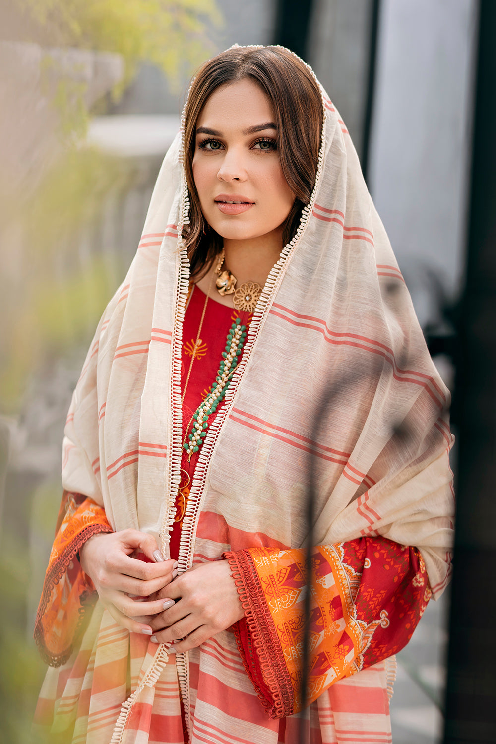 3 PC Unstitched  | Printed Shirt + Printed Dupatta + Dyed Trouser