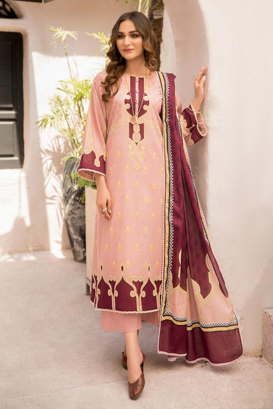 3 PC Unstitched  | Digital Printed Shirt + Digital  Printed Dupatta + Dyed Cambric Trouser